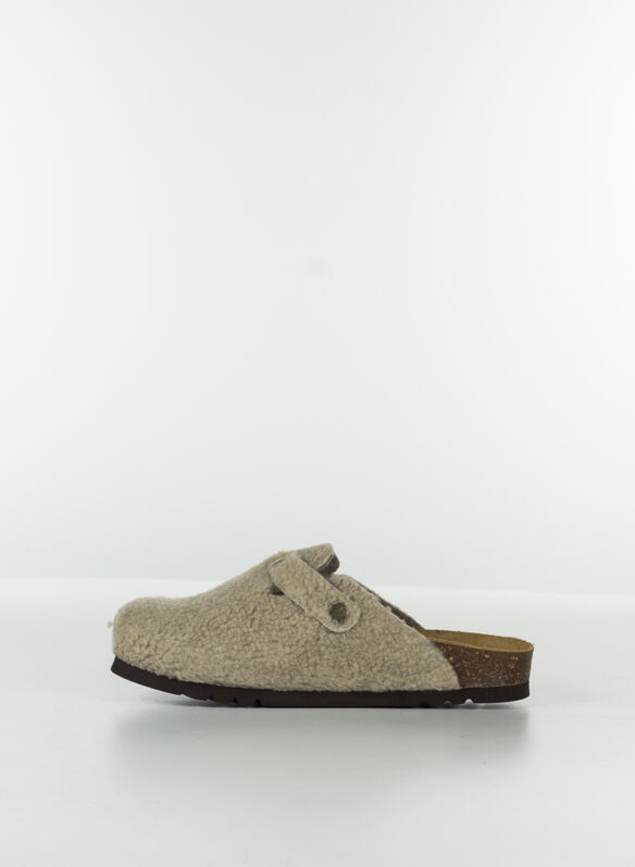 SANDALO SABOT FAE NEW TEDDY SUEDE, TAUP, medium