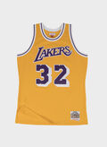 CANOTTA SWINGMAN JERSEY LOS ANGELES LAKERS HOME 1984-85 MAGIC JOHNSON, LIGHT GOLD, thumb