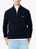 FELPA INTERLOCK HALF ZIP CON LOGO, 166 NVY, thumb