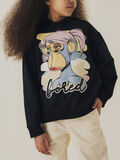 FELPA HOODIE DISA BORED GRAPHIC RAGAZZA, BLACK, thumb