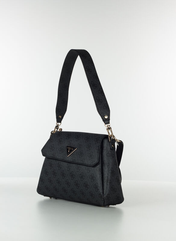 BORSA SORA TRACOLLA SIGLATA, CLO BLK, medium