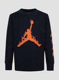 T-SHIRT JORDAN FLAMES RAGAZZO, 023 BLK, thumb