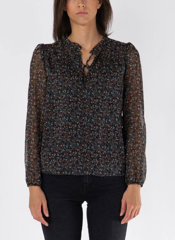 BLUSA CON FANTASIA FLOREALE, BLACK DITSY, medium