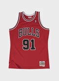 CANOTTA SWINGMAN JERSEY CHICAGO BULLS ALTERNATE 1997-98 DENNIS RODMAN, SCARLET, thumb