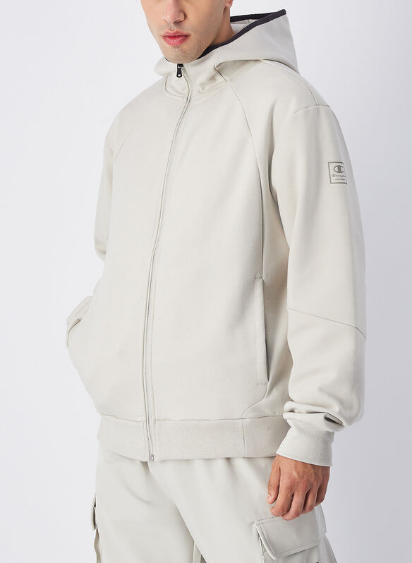 FELPA FULL ZIP CON LOGO, ES057 BEIGE, medium