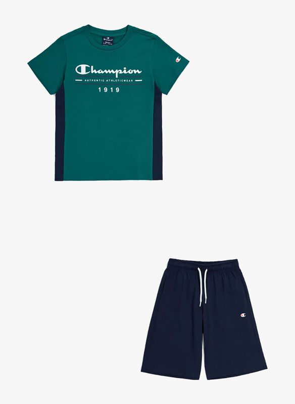 COMPLETINO T-SHIRT+ SHORTS RAGAZZO, GS571 GREENNVY GREENNVY, medium