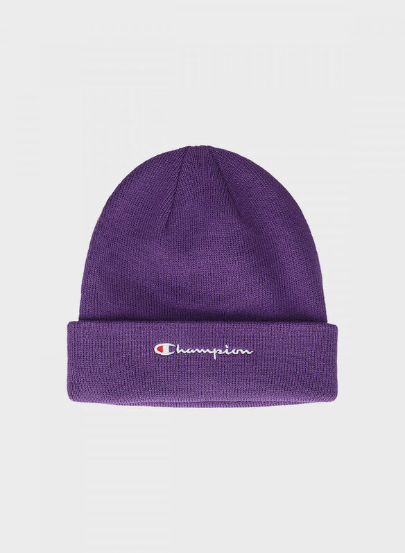 CAPPELLO IN MAGLIA CON RISVOLTO UNISEX, PURPLE, medium