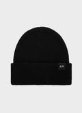 CAPPELLO BEANIE IN LANA A COSTE, 11 BLK, thumb