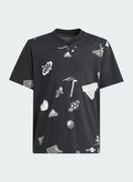 T-SHIRT GIROCOLLO CON STAMPA RAGAZZO, BLK, thumb