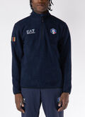 FELPA HALF ZIP IN PILE FISI ITALIA, 1577 BLU, thumb