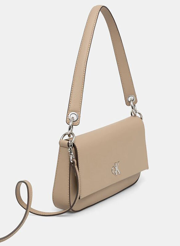 BORSA TRACOLLA MINIMAL MONOGRAM, PBF BEIGE, medium