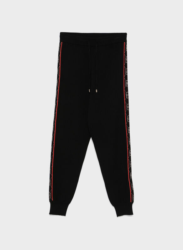 PANTALONE JOGGERS IN MAGLIA, A4279 BLK, medium