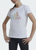 T-SHIRT ESSENTIAL METALLIC LOGO RAGAZZA, WHT, thumb