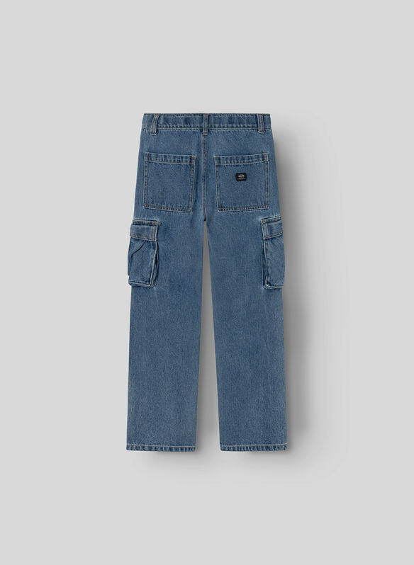 JEANS RYAN CARGO RAGAZZO, MEDIUM BLUE DENIM, medium