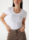 T-SHIRT LOGO STRASS, G011 WHT, thumb