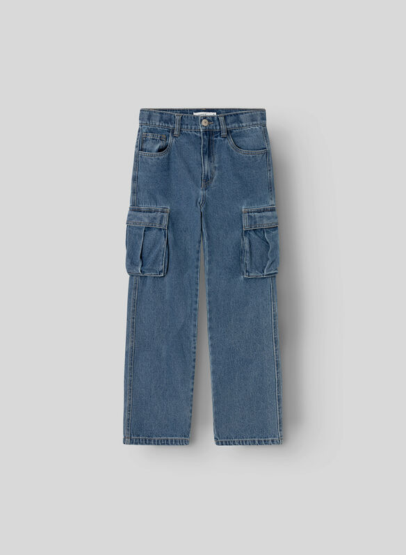 JEANS RYAN CARGO RAGAZZO, MEDIUM BLUE DENIM, medium