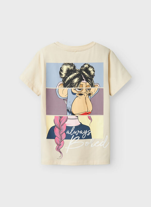 T-SHIRT DISARA BORED GRAPHIC POST RAGAZZA, SUMMER SAND, medium