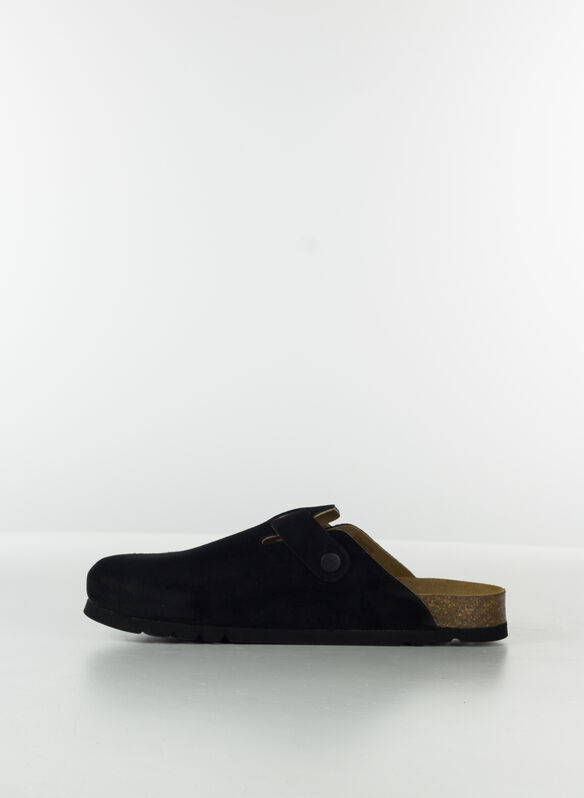 SANDALO SABOT OLIVIER NEW SUEDE, BLK, medium