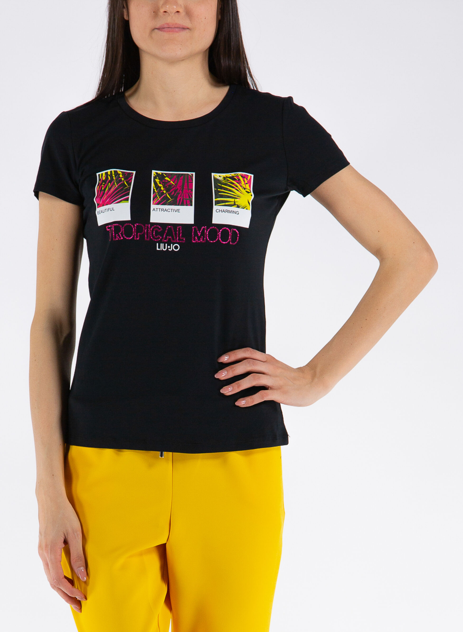 Donna T-Shirt Con Stampa Nero