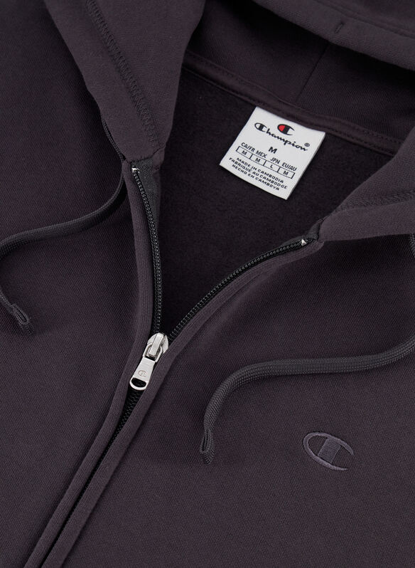 FELPA FULL ZIP CON RICAMO LOGO, ES503 ANTRACITE, medium