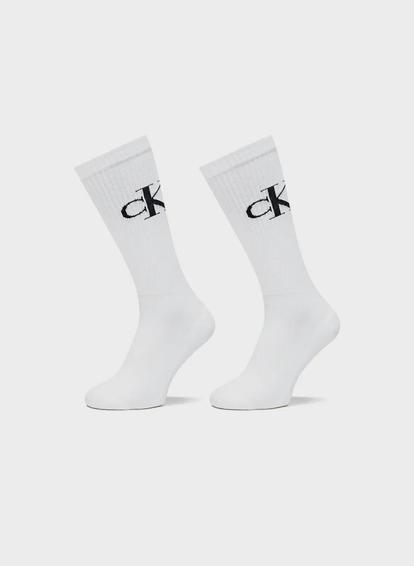 CALZA 2PAIA MONOGRAM, 802 WHT, medium