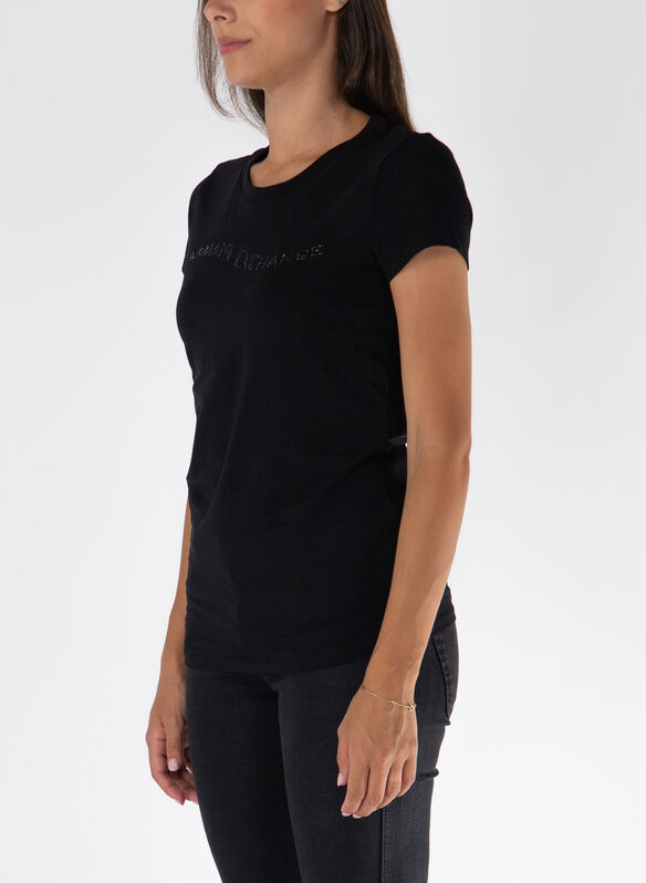 T-SHIRT CON LOGO BORCHIETTE, 1200 BLK, medium