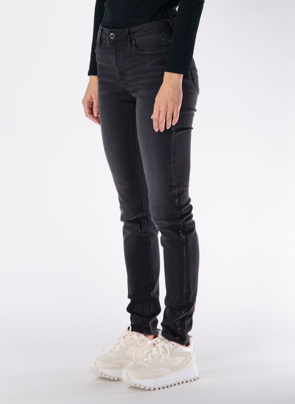 JEANS J69 SUPER SKINNY LIFT UP IN DENIM INDIGO, 0204 BLK DENIM, medium