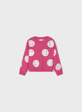 MAGLIONE KANDAO GIRO SMILE RAGAZZA, PINK FLAMBE, thumb