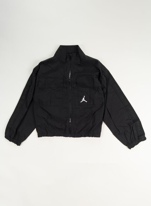 FELPA JACKET WOVEN JUMPMAN RAGAZZA, 023 BLK, medium