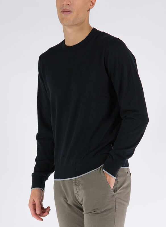 MAGLIONE GIROCOLLO CASHMERE, 1200 BLK, medium